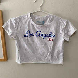 Pantone 294 MLB Dodgers Los Angeles Womens Crop Top Sz S